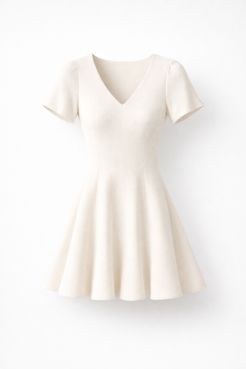 Cream Fit and Flare Mini Dress for Women K Fashion India