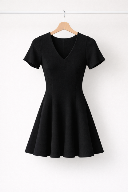 Black Fit and Flare Mini Dress for Women K Fashion India