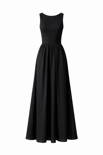 Black Cut Out Maxi Dress for Women Korean Style India