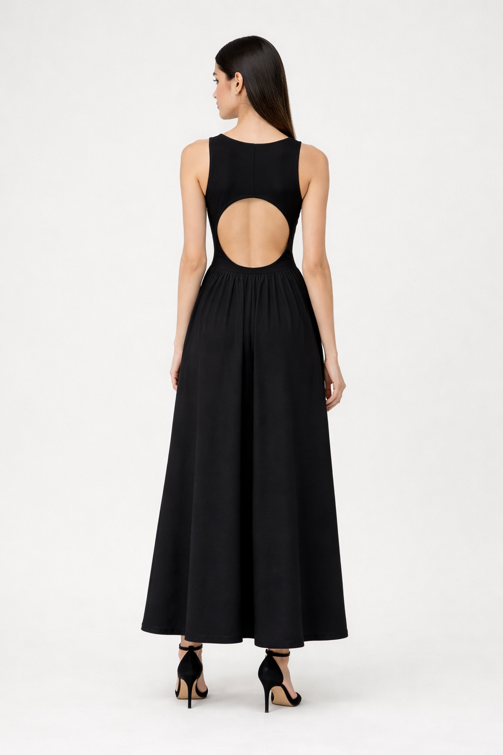 Black Cut Out Maxi Dress for Women Korean Style India