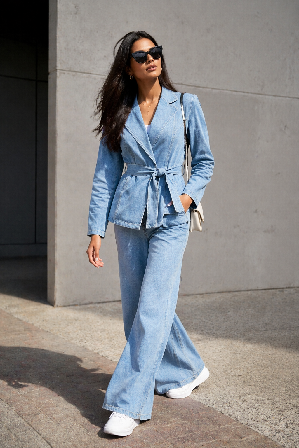 Denim Power Co Ord Set for Women Korean Fashion India