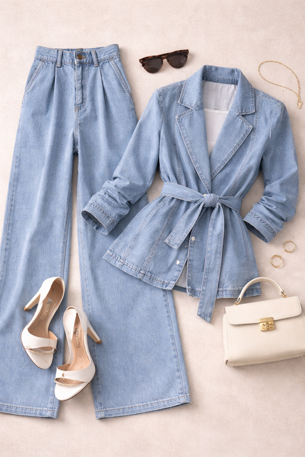 Denim Power Co Ord Set for Women Korean Fashion India