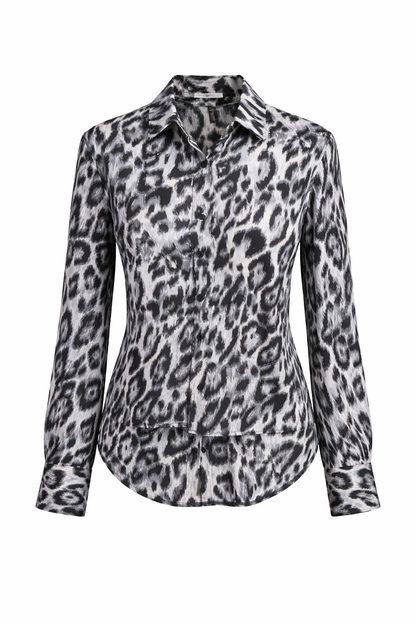 Monochrome Leopard Print Shirt for Women K Fashion India