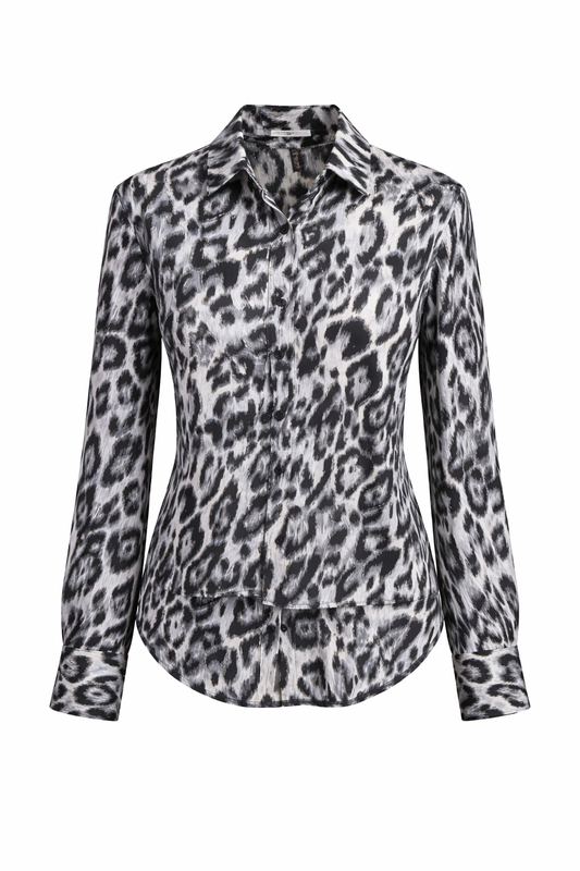Monochrome Leopard Print Shirt for Women K Fashion India