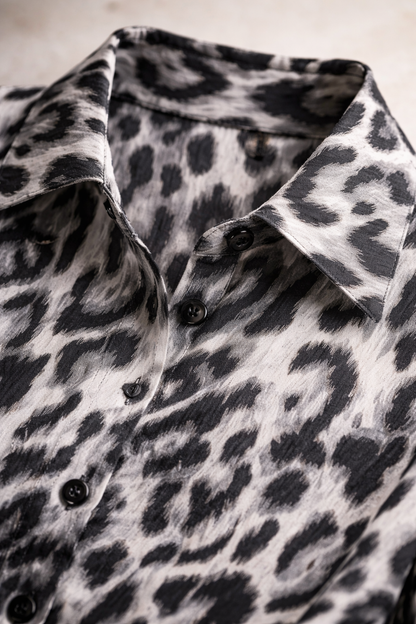 Monochrome Leopard Print Shirt for Women K Fashion India