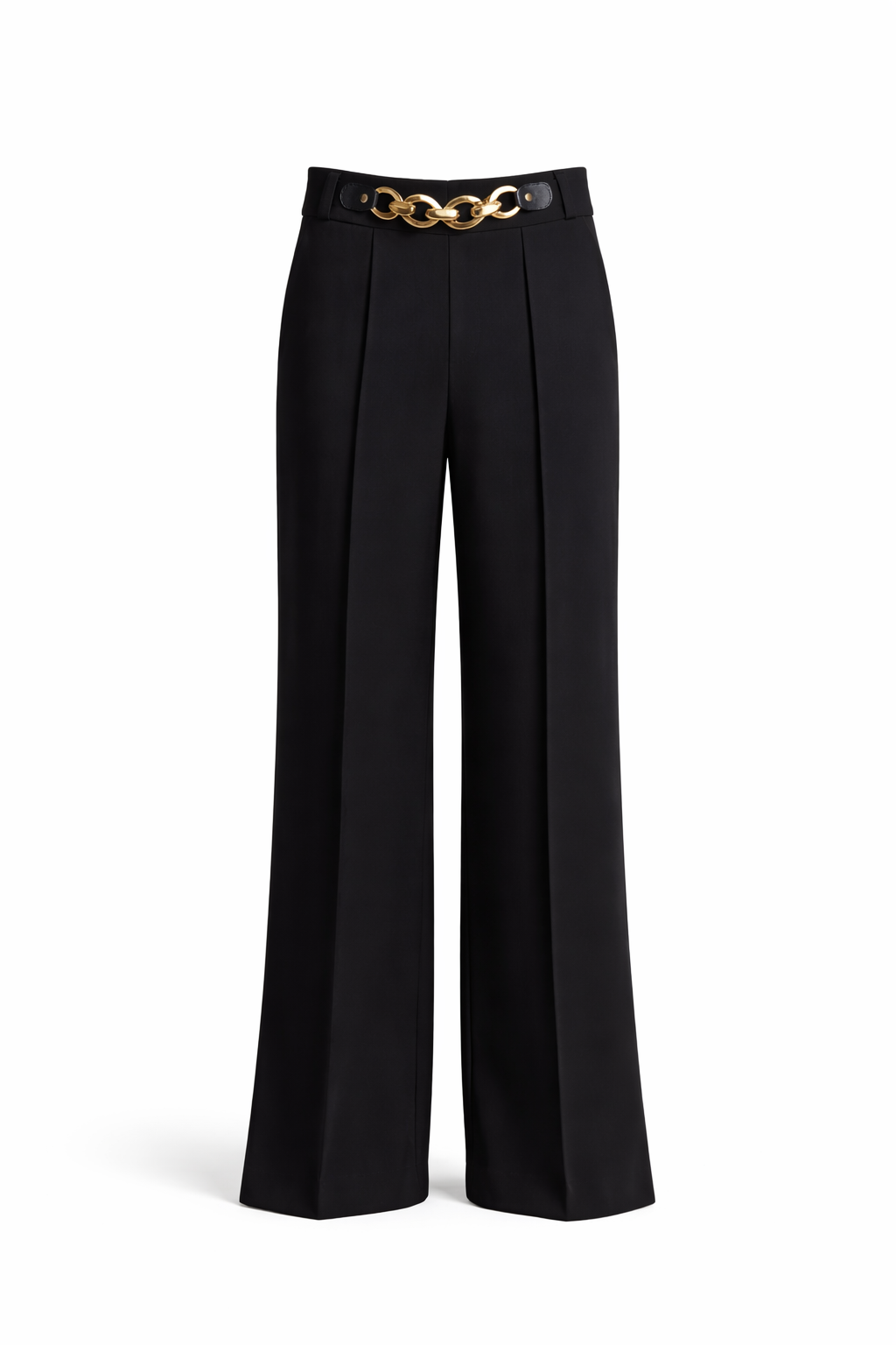 Black Chain Detail Tailored Trousers for Women Korean Fashion India