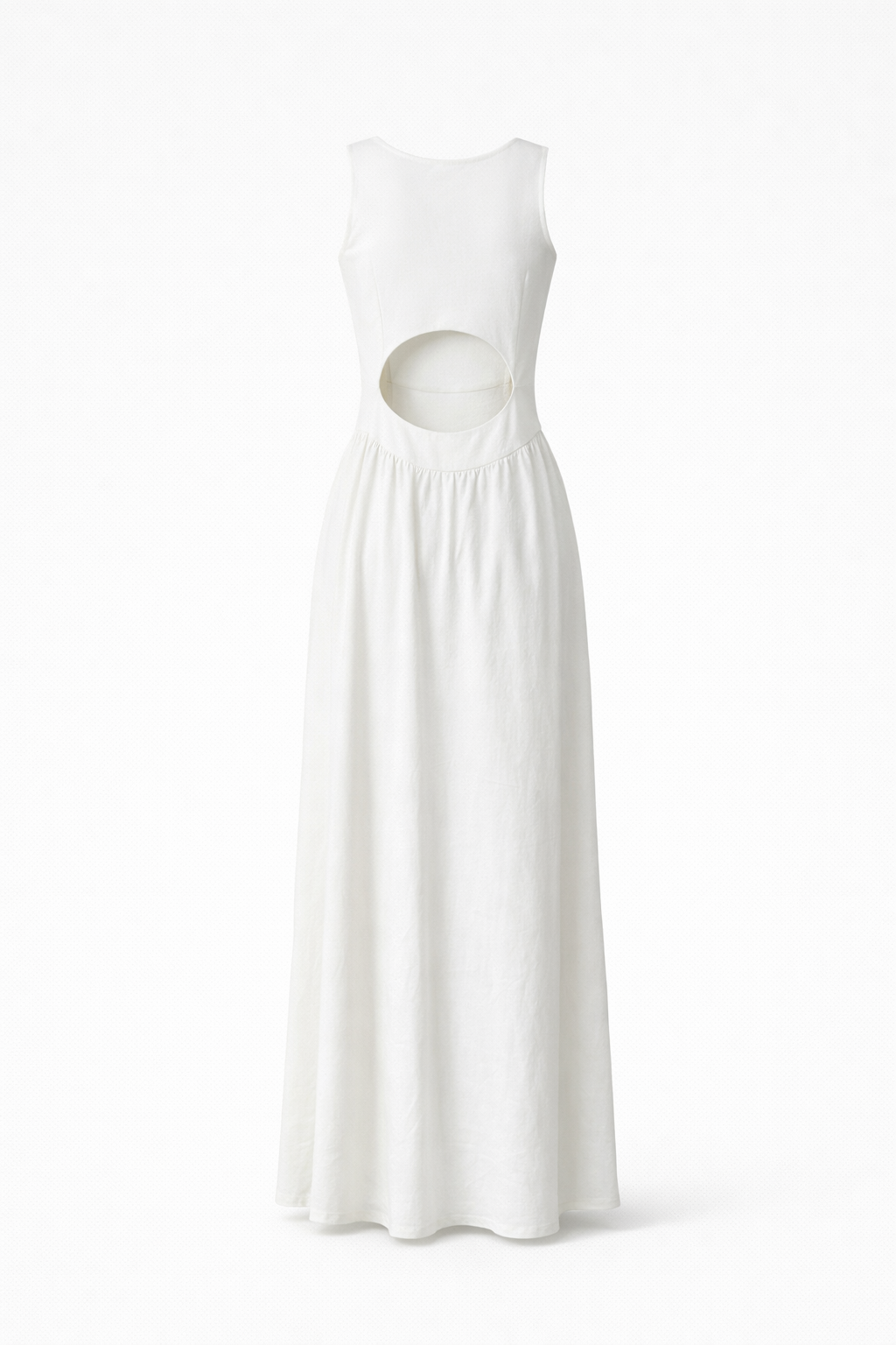 White Cut Out Maxi Dress for Women Korean Fashion India