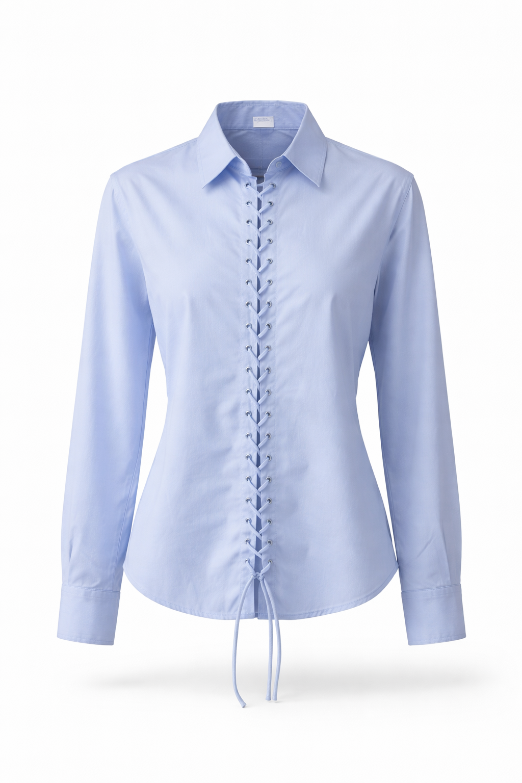 Sky Blue Lace Up Corset Shirt for Women Korean Style India