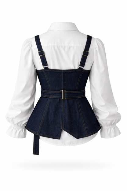 Denim Corset Layered Shirt for Women Korean Style India