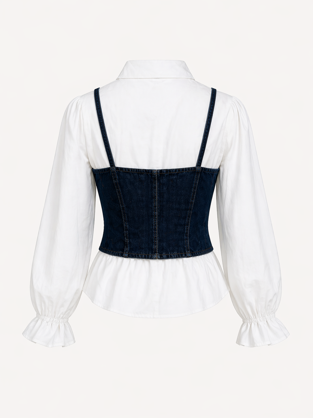 Denim Lace Up Corset Shirt for Women K Fashion India