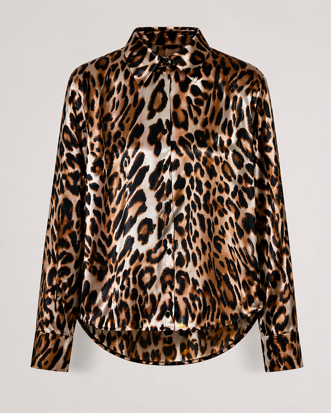 Leopard Print Satin Shirt for Women Korean Style India
