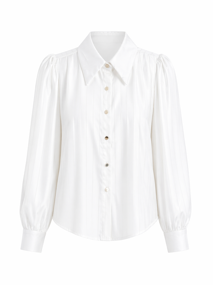 Ivory Soft Pleat Classic Shirt for Women K Fashion India