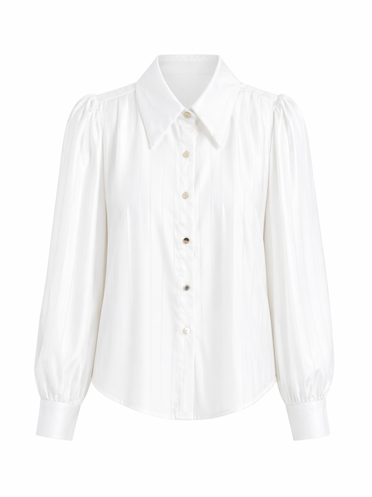 Ivory Soft Pleat Classic Shirt for Women K Fashion India