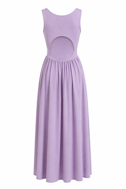 Lavender Cut Out Maxi Dress for Women K Fashion India