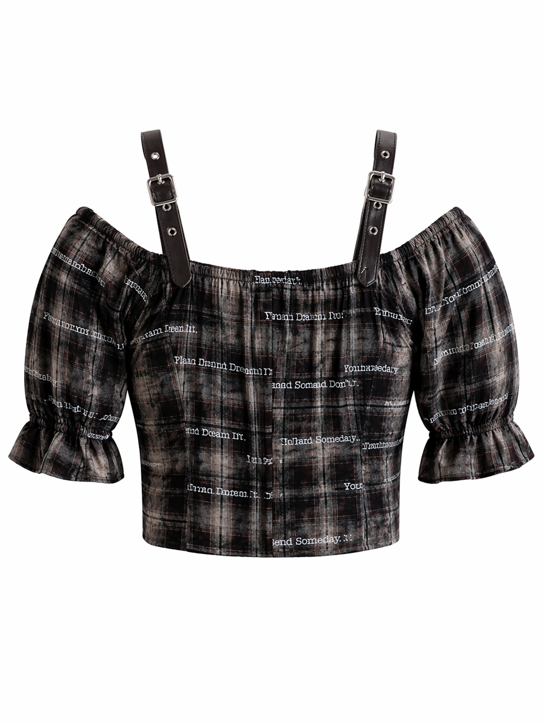 Brown Checkered Zip Corset Top for Women Korean Western Wear India