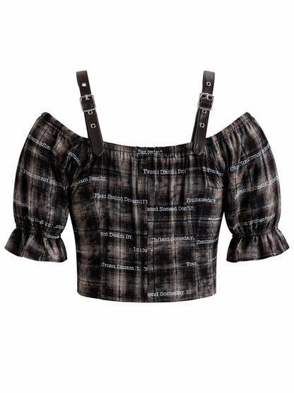 Brown Checkered Zip Corset Top for Women Korean Western Wear India
