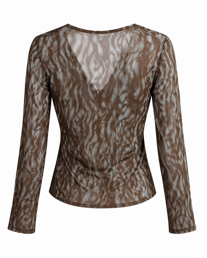 Chocolate Marble Print Wrap Top for Women Korean Style India