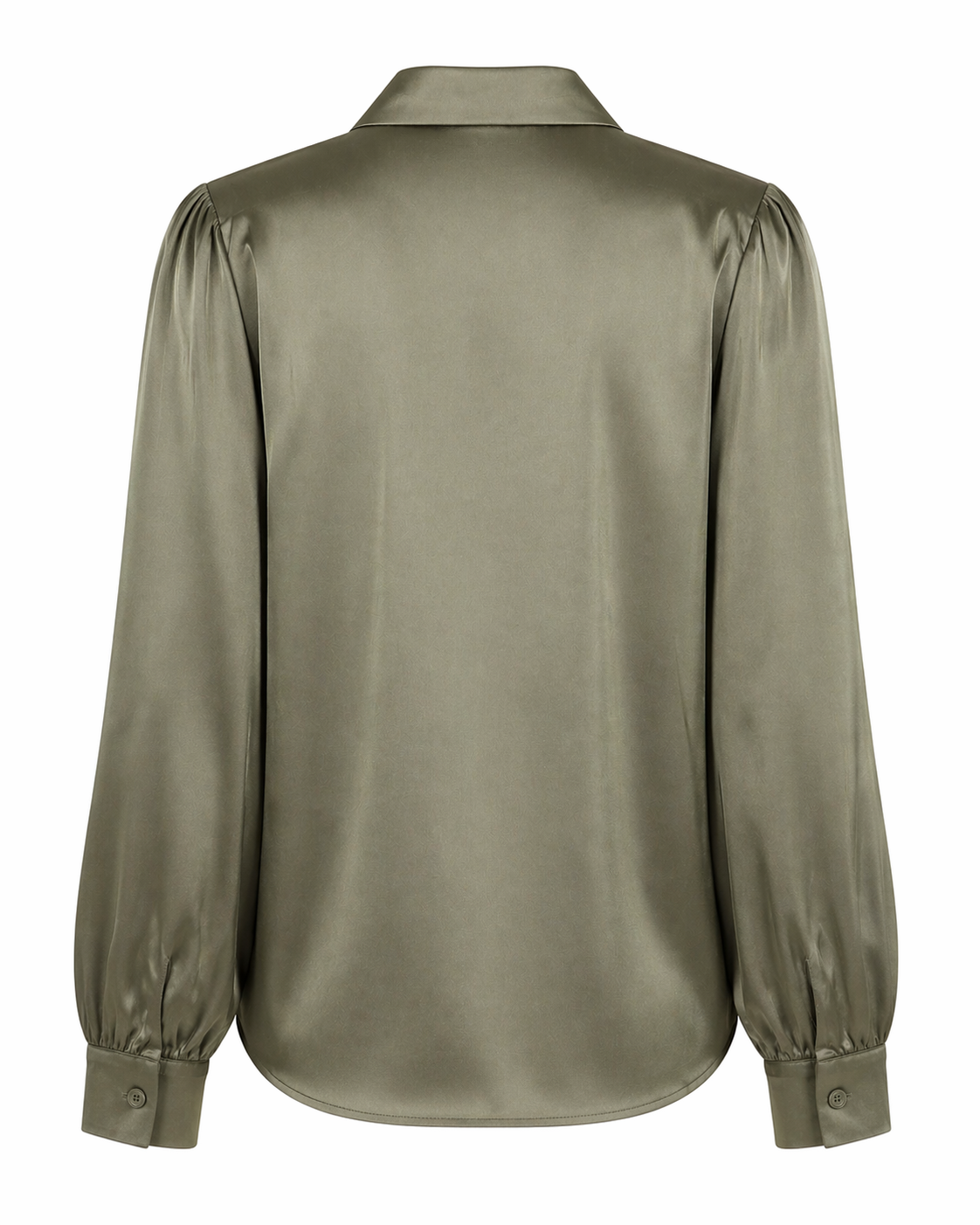 Olive Green Satin Classic Shirt for Women K Fashion India