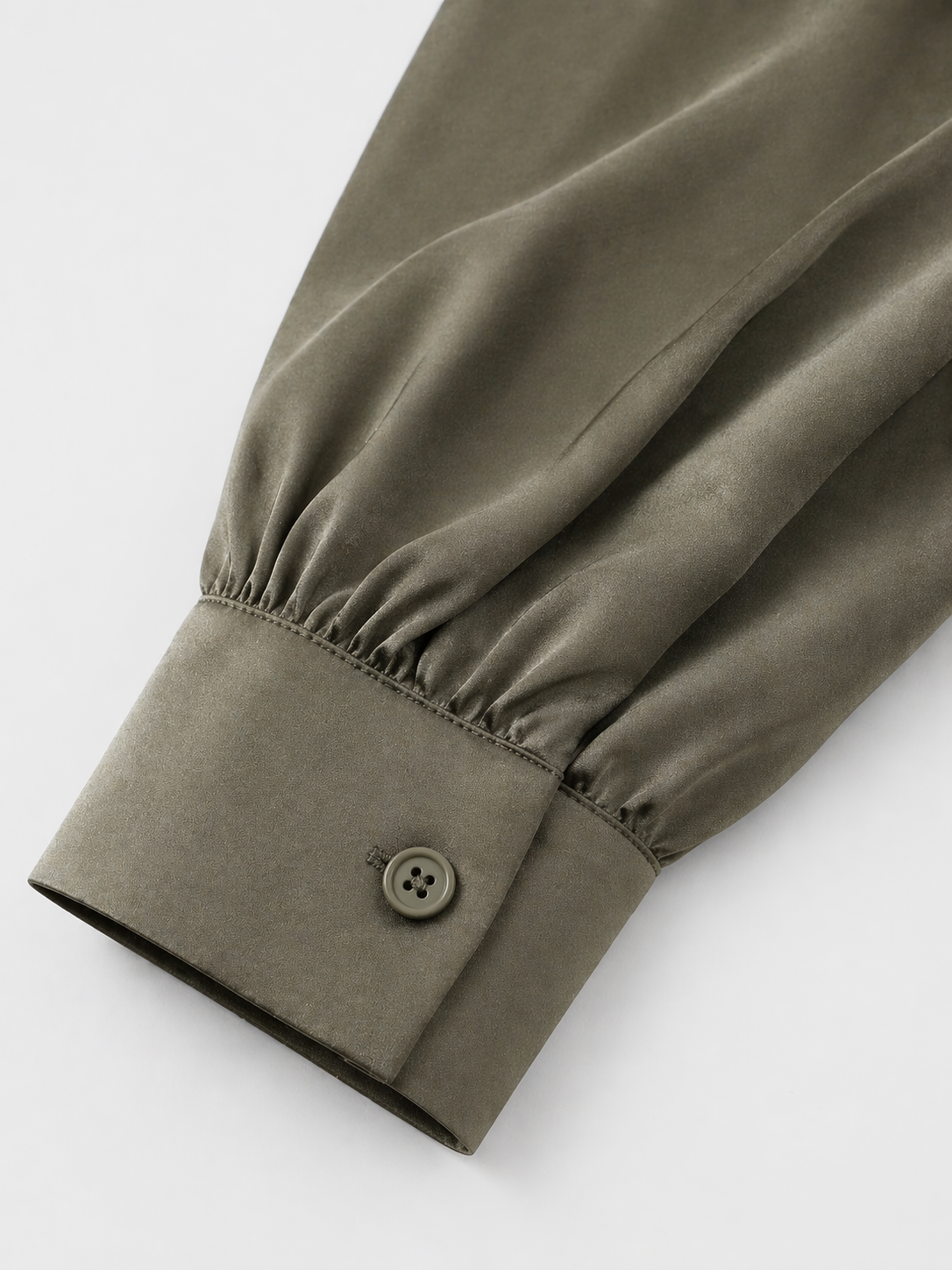 Olive Green Satin Classic Shirt for Women K Fashion India