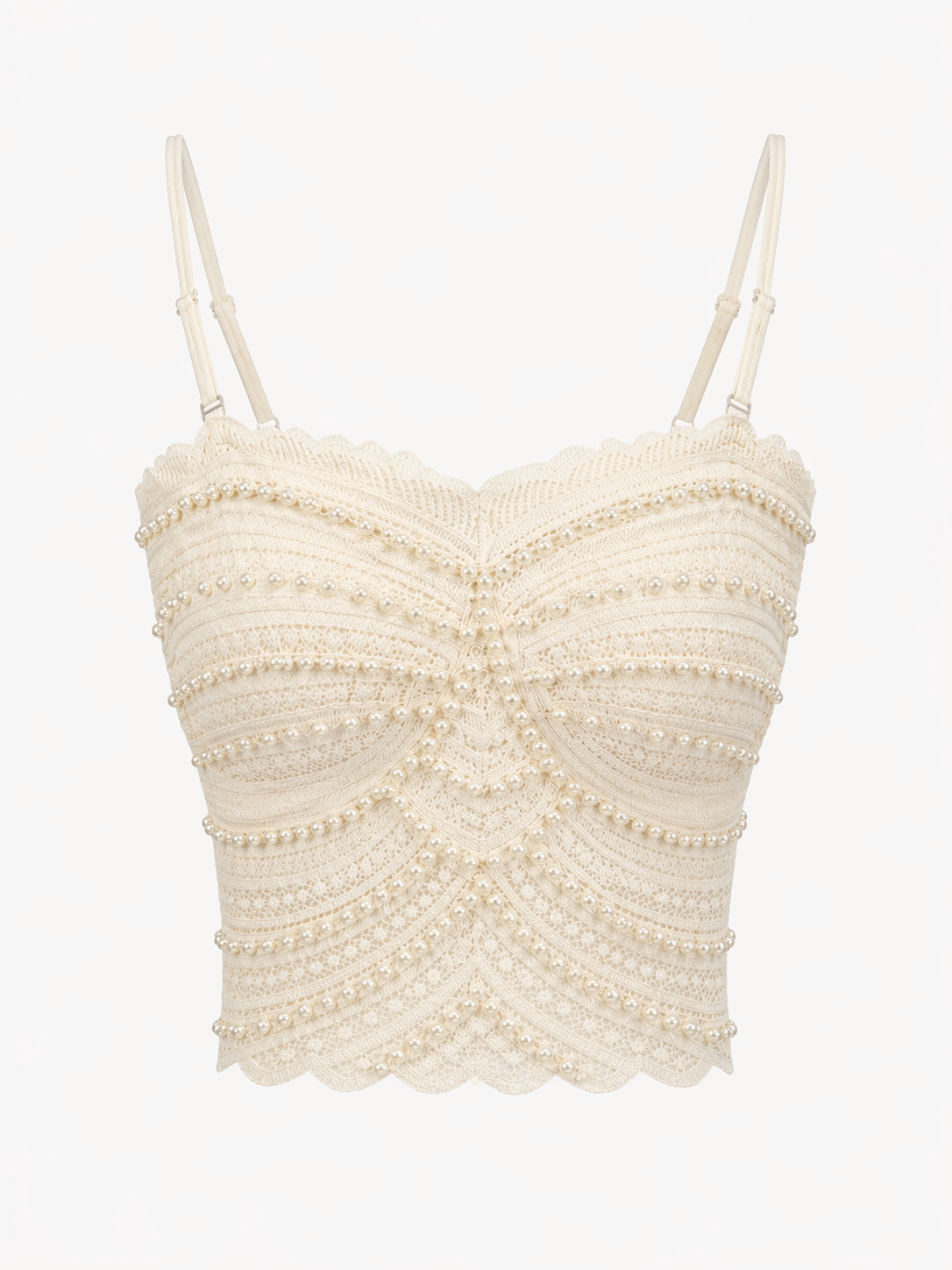 Cream Pearl Lace Corset Top for Women K Fashion India