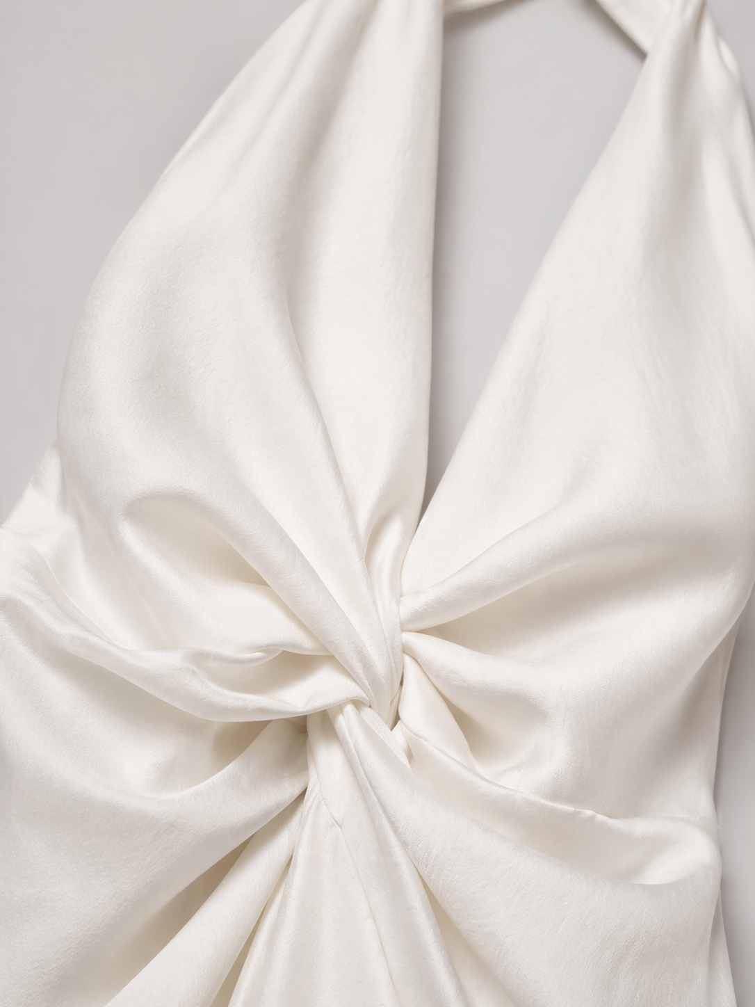 White Satin Halter Top for Women Korean Style Western Wear India
