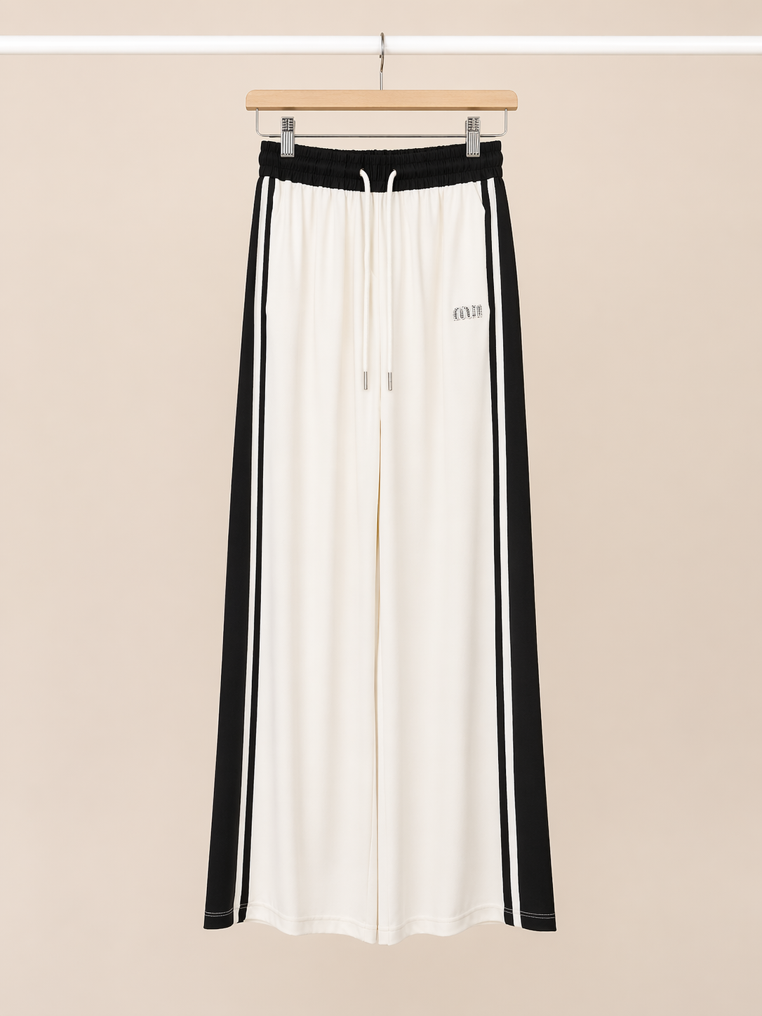 Monochrome Wide Leg Sport Luxe Pants for Women K Fashion India