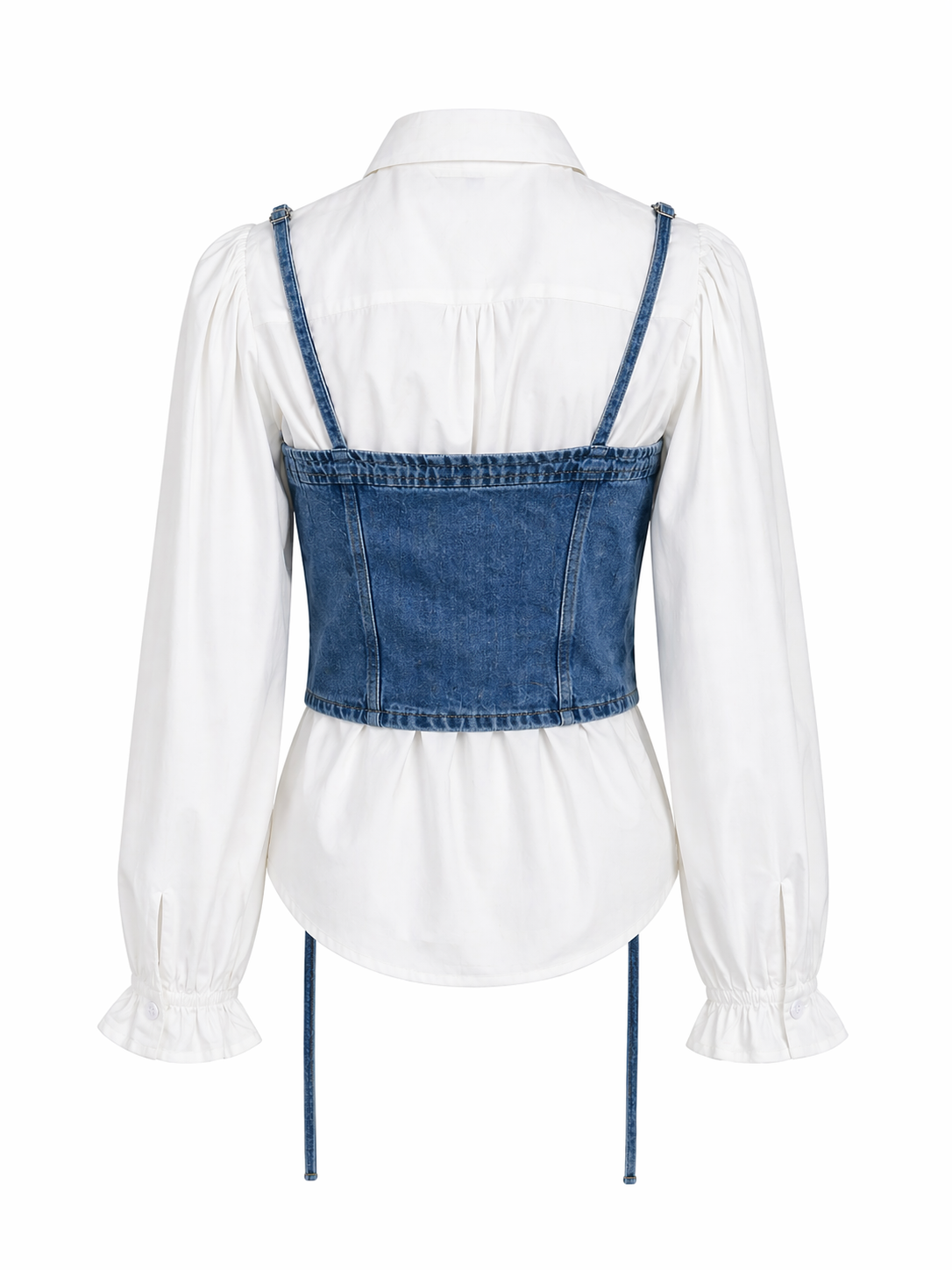 Denim Corset Shirt for Women Korean Style Western Wear India