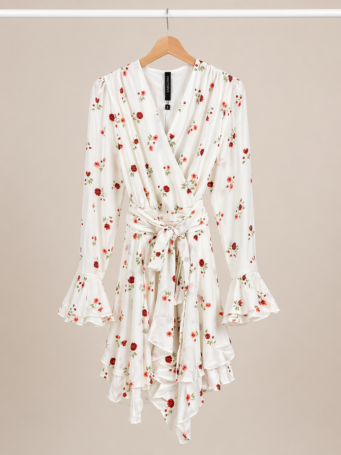Ivory Rose Wrap Dress for Women Korean Style Western Wear India