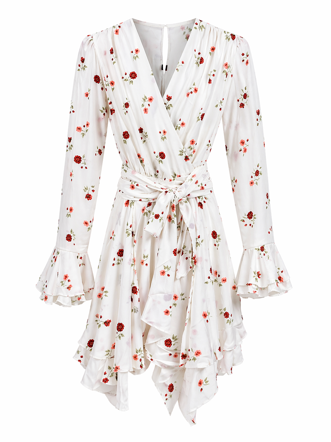 Ivory Rose Wrap Dress for Women Korean Style Western Wear India