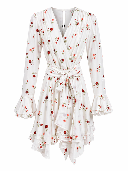 Ivory Rose Wrap Dress for Women Korean Style Western Wear India