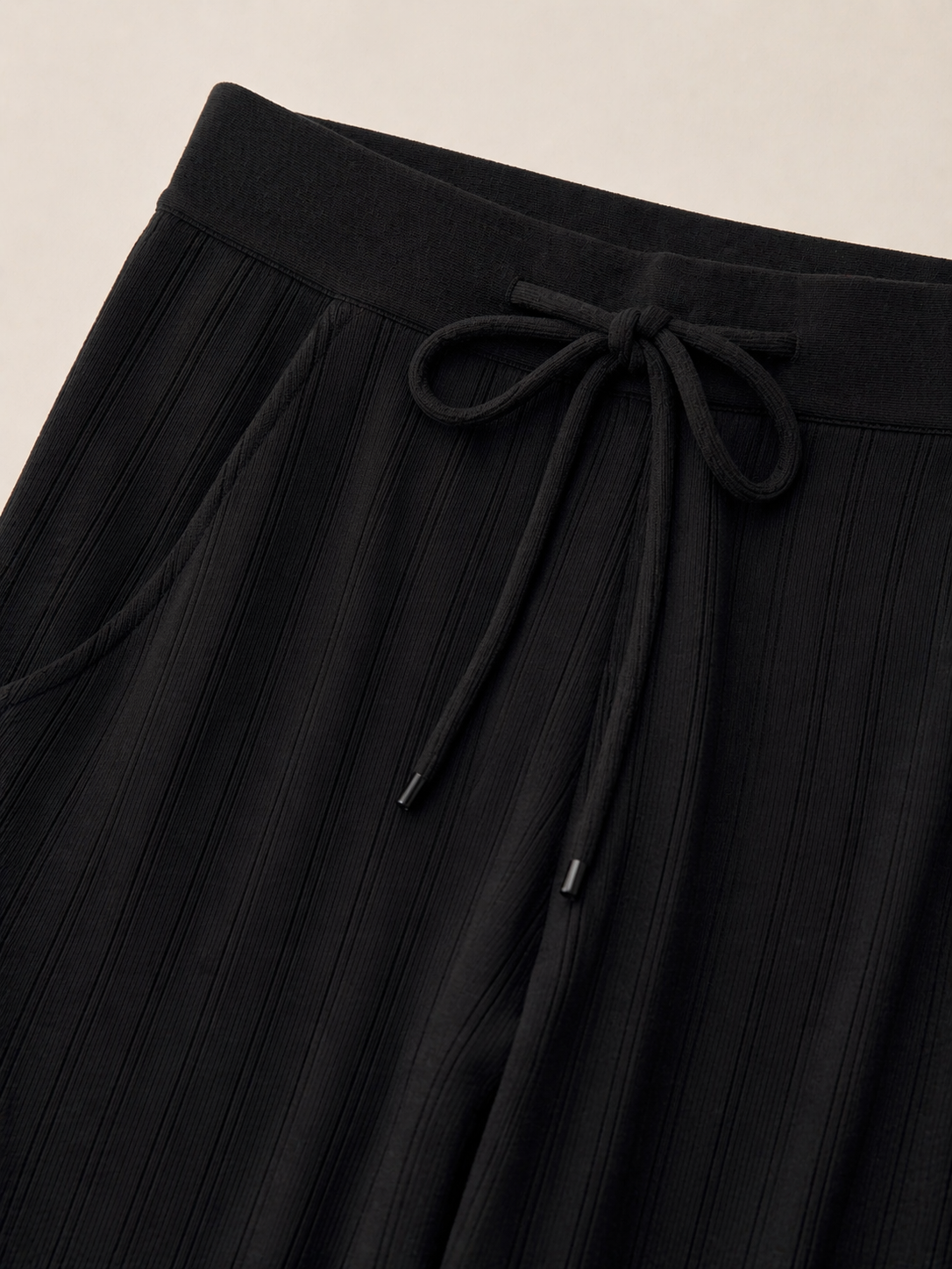 Black Ribbed Co Ord Set Free Size for Women Korean Style India