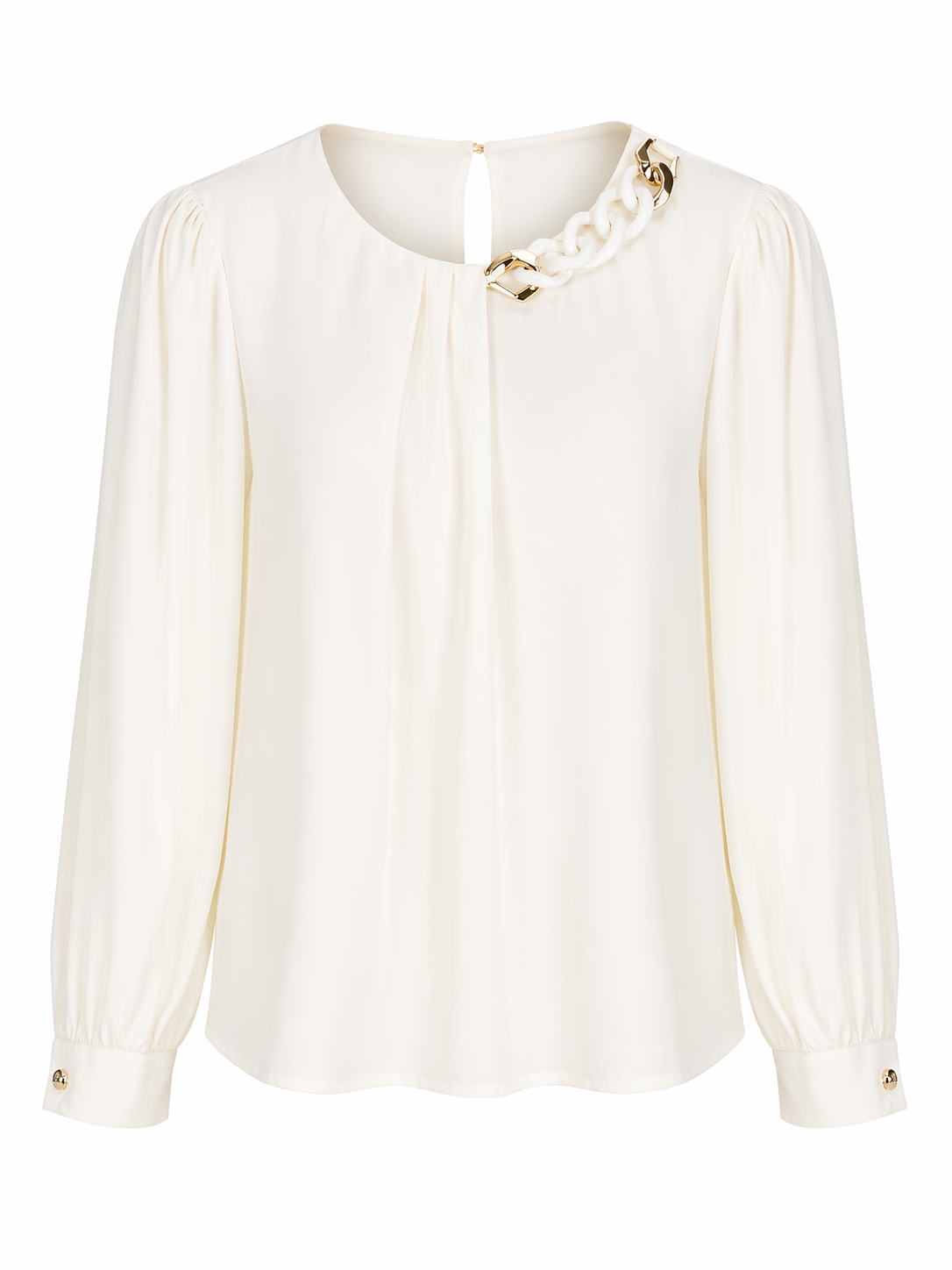 Ivory Chain Detail Blouse for Women Korean Western Wear India