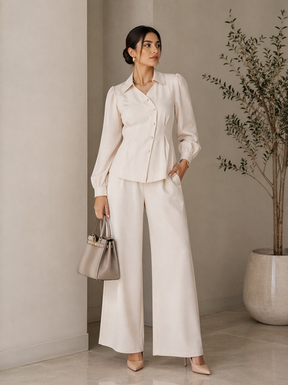 Champagne Matching Co Ord Set for Women Korean Style India