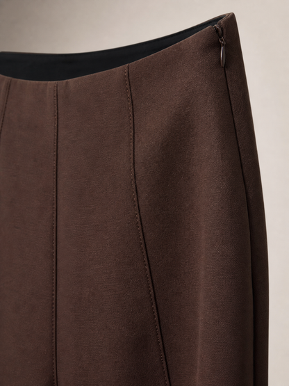 Dark Brown High Waist Bell Bottom Flare Pants for Women | Korean Fashion India