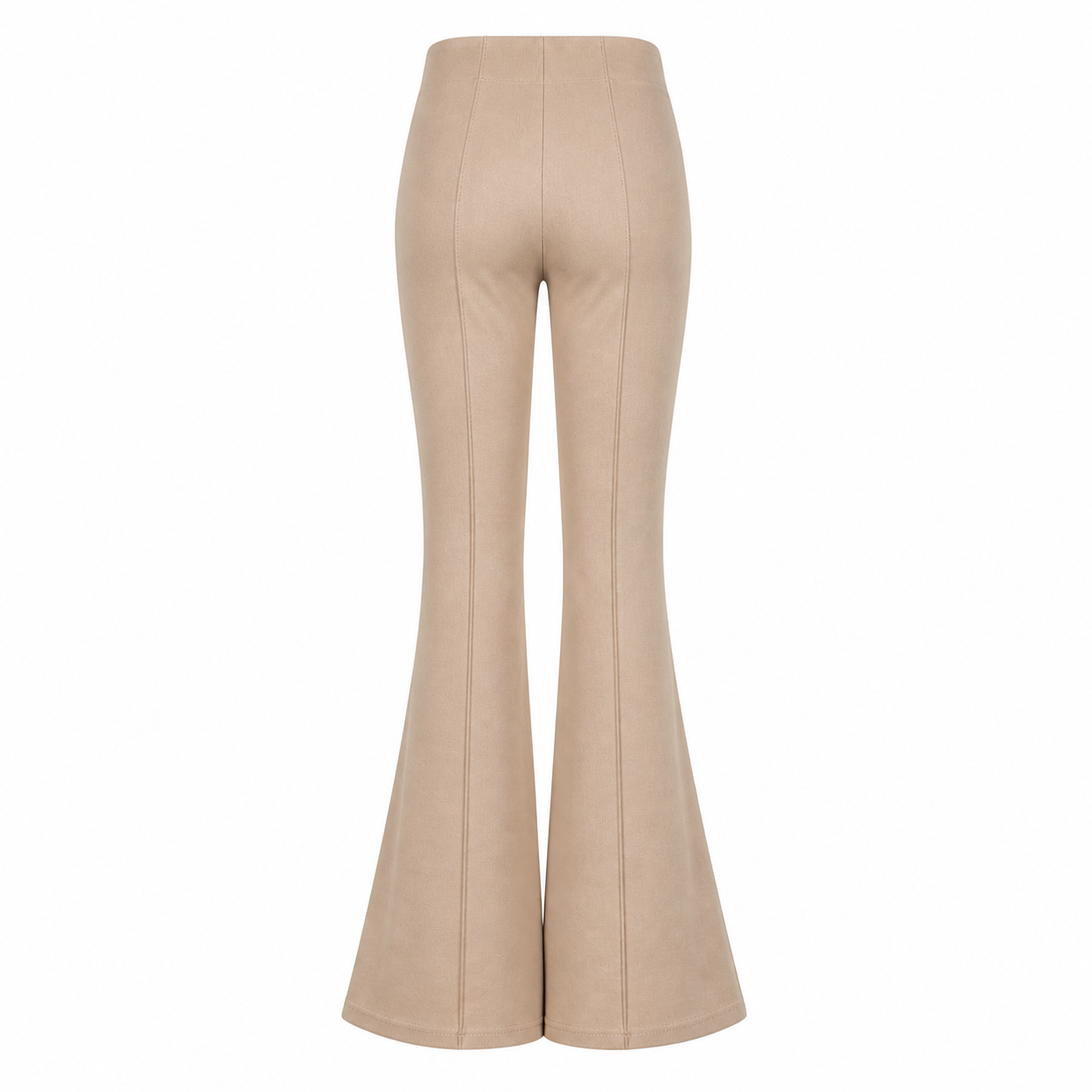Beige High-Waist Flare Pants